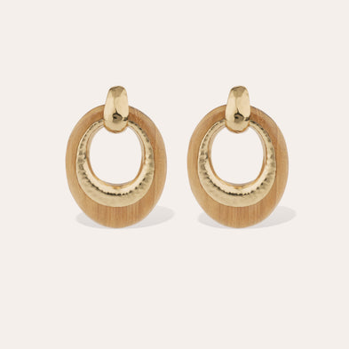 Selva gold earrings - Wood