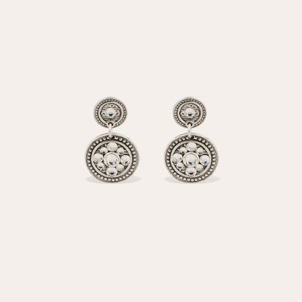 Sequin silver earrings