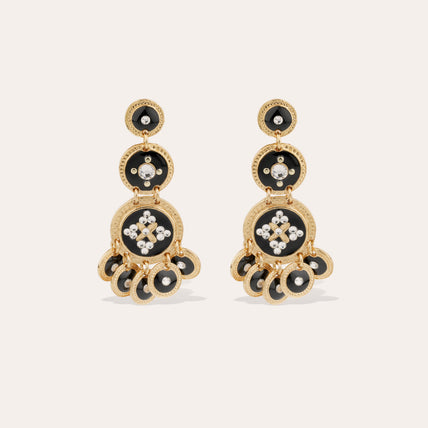 Boucles d'oreilles Sequin trois rangs dorées