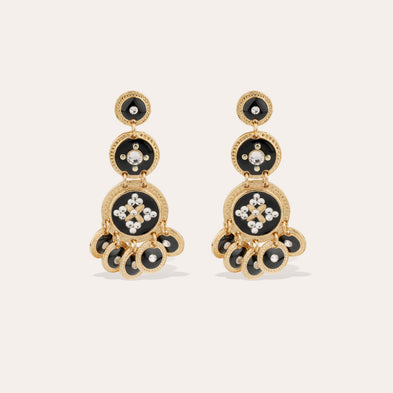 Boucles d'oreilles Sequin trois rangs dorées