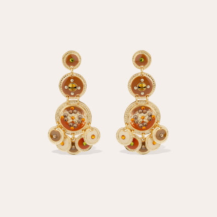 Boucles d'oreilles Sequin trois rangs dorées