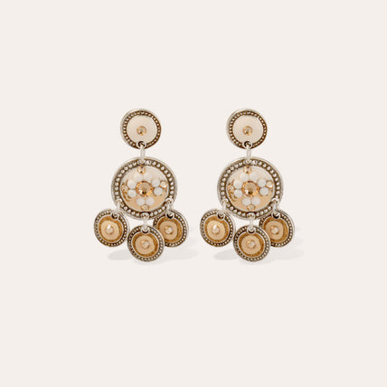 Boucles d'oreilles Sequin deux rangs argentées