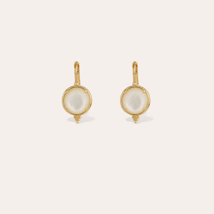 Serti Nacre gold earrings - White Mother-of-Pearl