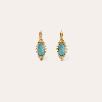 Pendientes «Serti Talisman» de small size , dorados - Turquesa