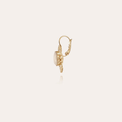 Serti Talisman gold earrings - White Mother-of-Pearl