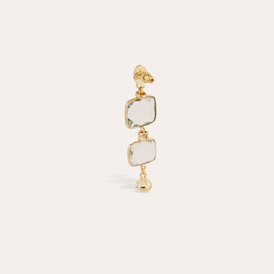 Silène small model gold earrings - Crystal