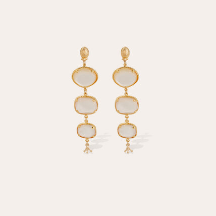 Boucles d'oreilles Silène nacre dorées - Nacre blanche