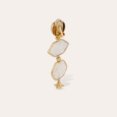 Boucles d'oreilles Silenza dorées - Opale blanche