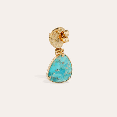 Boucles d'oreilles Silia dorées - Turquoise