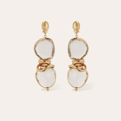 Boucles d'oreilles Sirena dorées - Cristal