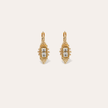 Boucles d'oreilles Serti Talisman strass dorées