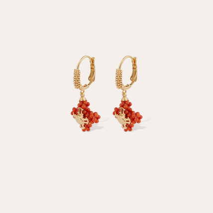 Boucles d'oreilles Tao Croix perles dorées