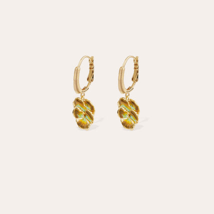 Tao Pensée enamel gold earrings