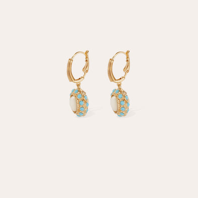 Boucles d'oreilles Tao Splash dorées - Nacre blanche