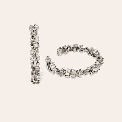 Trevise rhodium-finish hoop earrings