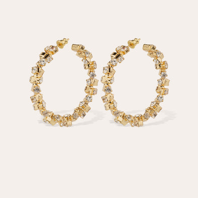 Trévise rhinestone gold hoop earrings