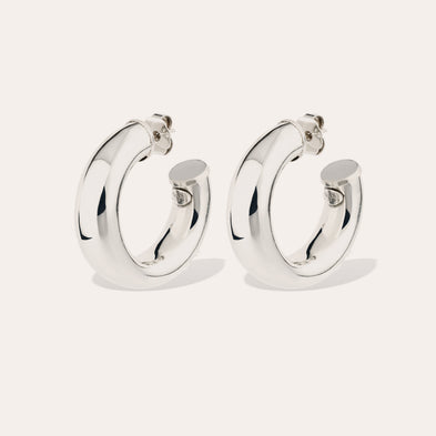 Boucles d'oreilles créoles Turner argentées