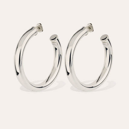 Turner large silver earrings