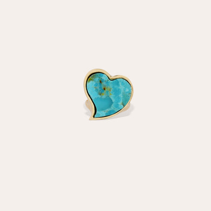 Bague Mirage Coeur dorée - Turquoise