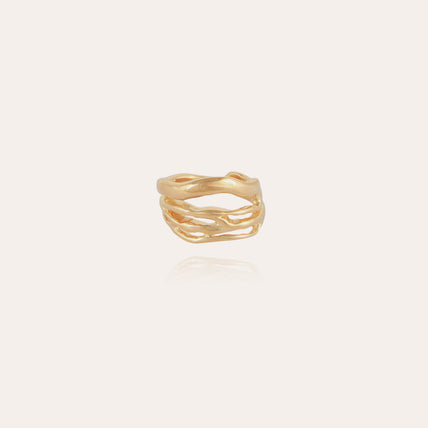 Bague Corail dorée