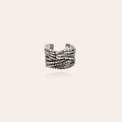 Bague Liane manchette argentée