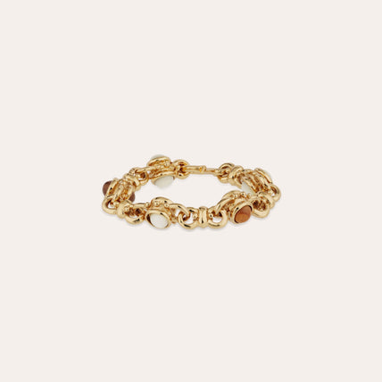 Bracelet Amarante multi doré - Nacre blanche et bois