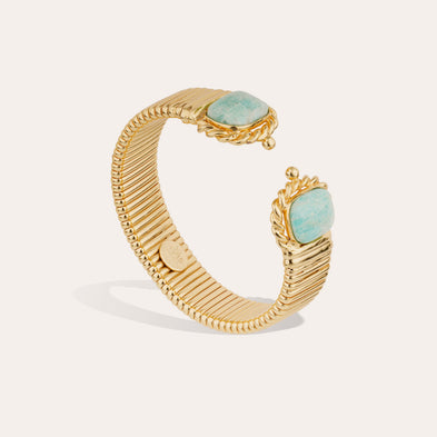 Bracelet double Amarante doré - Amazonite