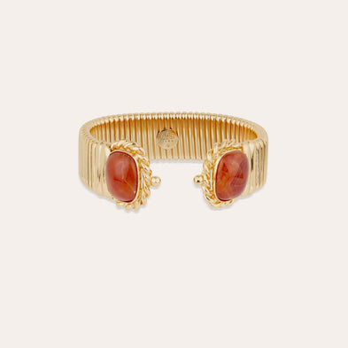 Bracelet Amarante double doré - Cornaline