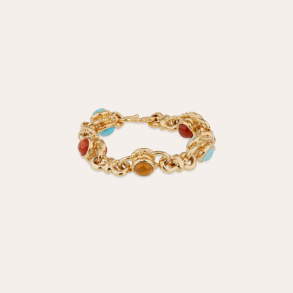 Bracelet Amarante multi doré - Cornaline & Rhodonite