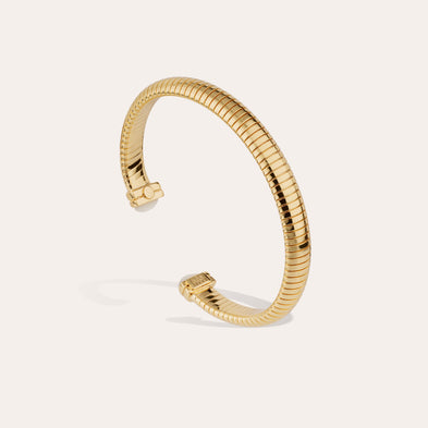 Antigone gold-plated bangle - White Mother-of-Pearl