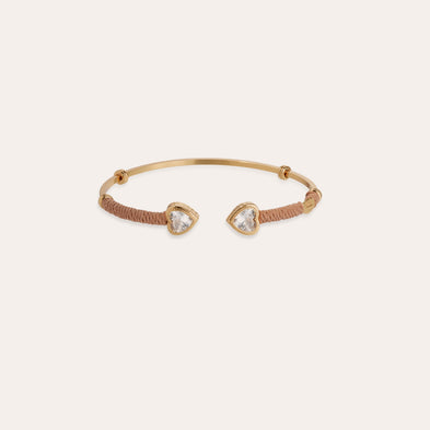 Duality Amore rhinestone bangle bracelet gold