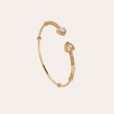 Duality Amore gold-tone bangle bracelet with rhinestones