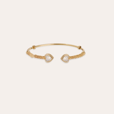 Duality Amore gold-tone bangle bracelet with rhinestones