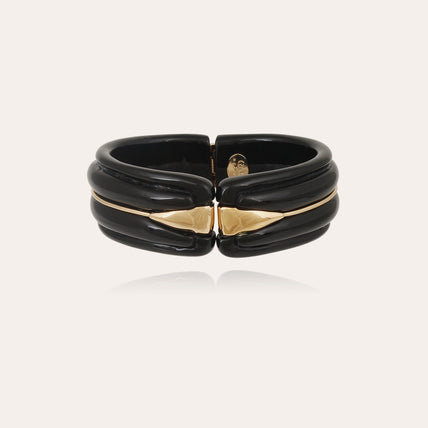 Pulsera «Écume» dorada - Negra