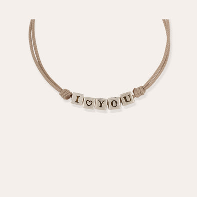 Bracelet lien I Love You argenté