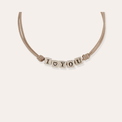 Bracelet lien I Love You argenté