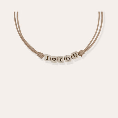 Bracelet lien I Love You argenté
