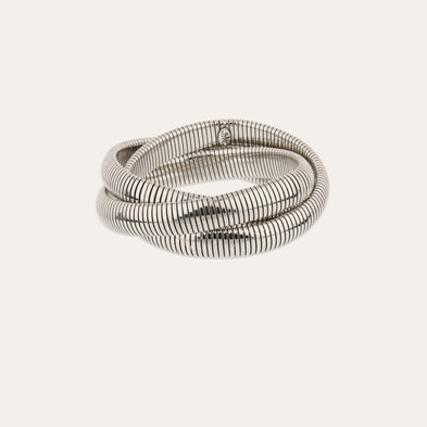 Three-row silver-plated Infinity bracelet