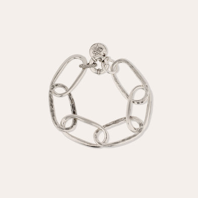 Bracelet Maille Ovale grand modèle argenté