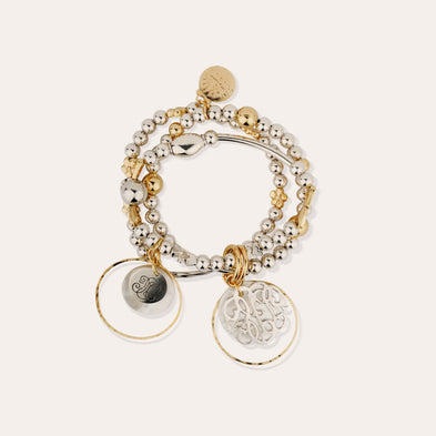 Bracelet Merlin Idylle bicolore - Nacre blanche