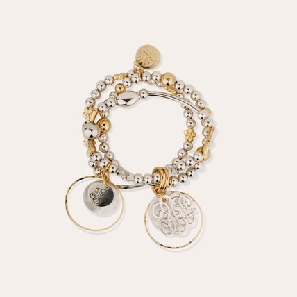 Bracelet Merlin Idylle bicolore - Nacre blanche