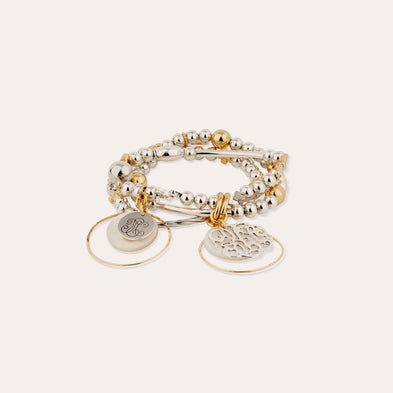 Bracelet Merlin Idylle bicolore - Nacre blanche