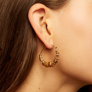 Boucles d'oreilles créoles Aloha mini dorées