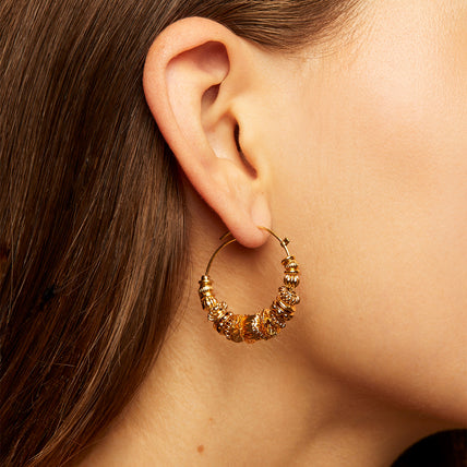 Boucles d'oreilles créoles Aloha mini dorées