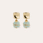 Rainbow Square small gold earrings - Amazonite