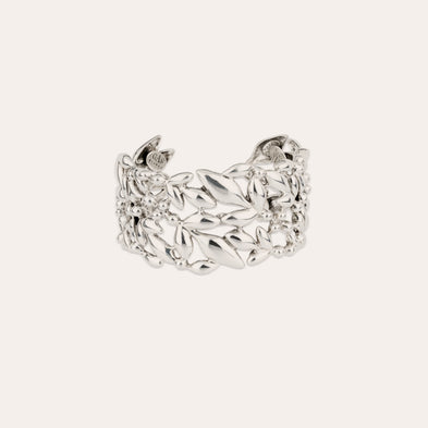 Bracelet manchette Olea argenté