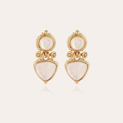 Boucles d'oreilles Colorado dorées - Nacre blanche