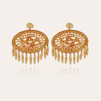 Fanfan Gold Raffia Earrings