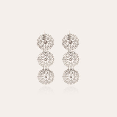 Boucles d'oreilles Flocon Triple mini argentées