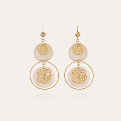 Boucles d'oreilles Idylle petit modèle dorées - Nacre blanche